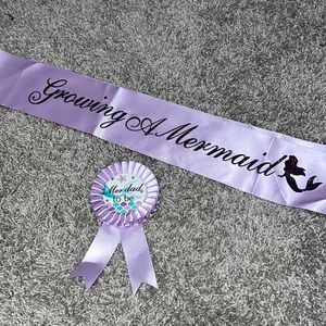 Mermaid Themed Sash and Pin Baby Shower
